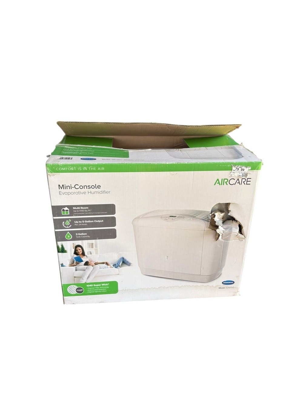 Read AIRCARE 5D6700 Mini Console Evaporative Humidifier 1250 Sq Ft New Open Box